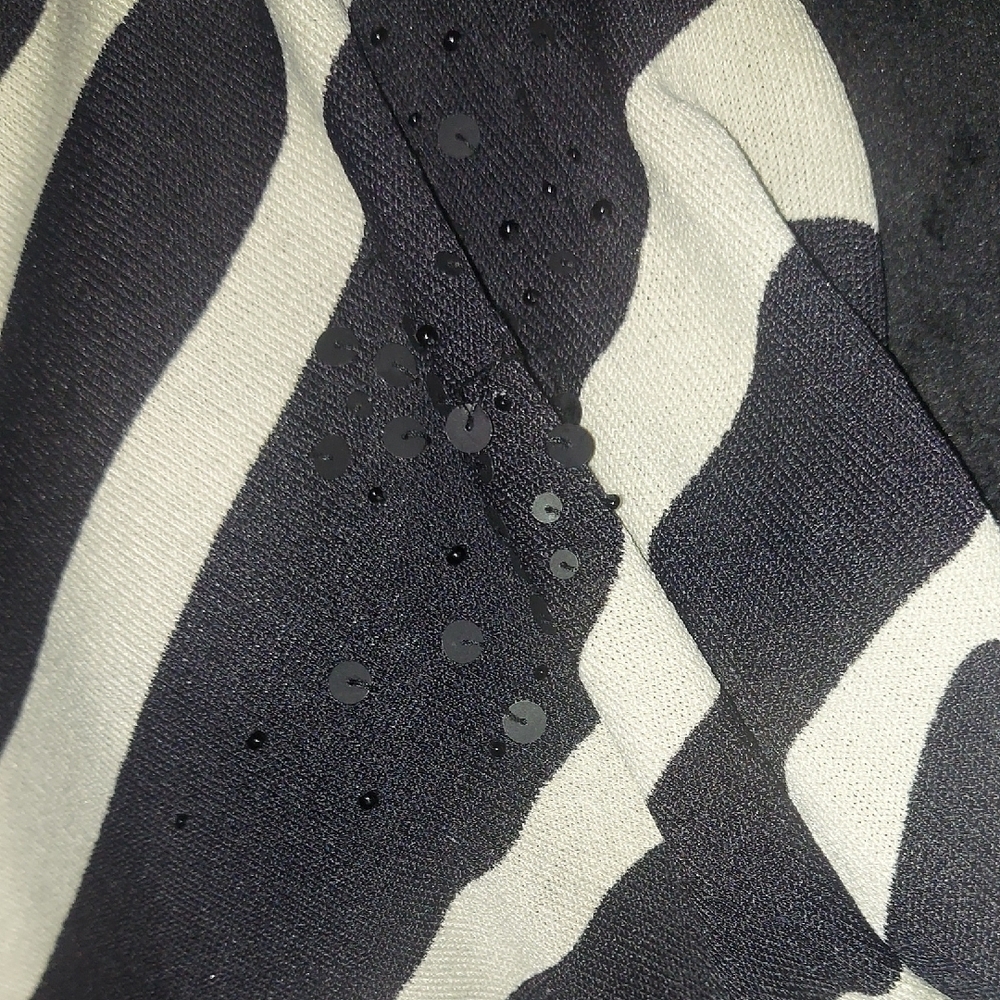 Chico's Black and White Zebra Print Cardigan Sweater - Picture 5 of 7